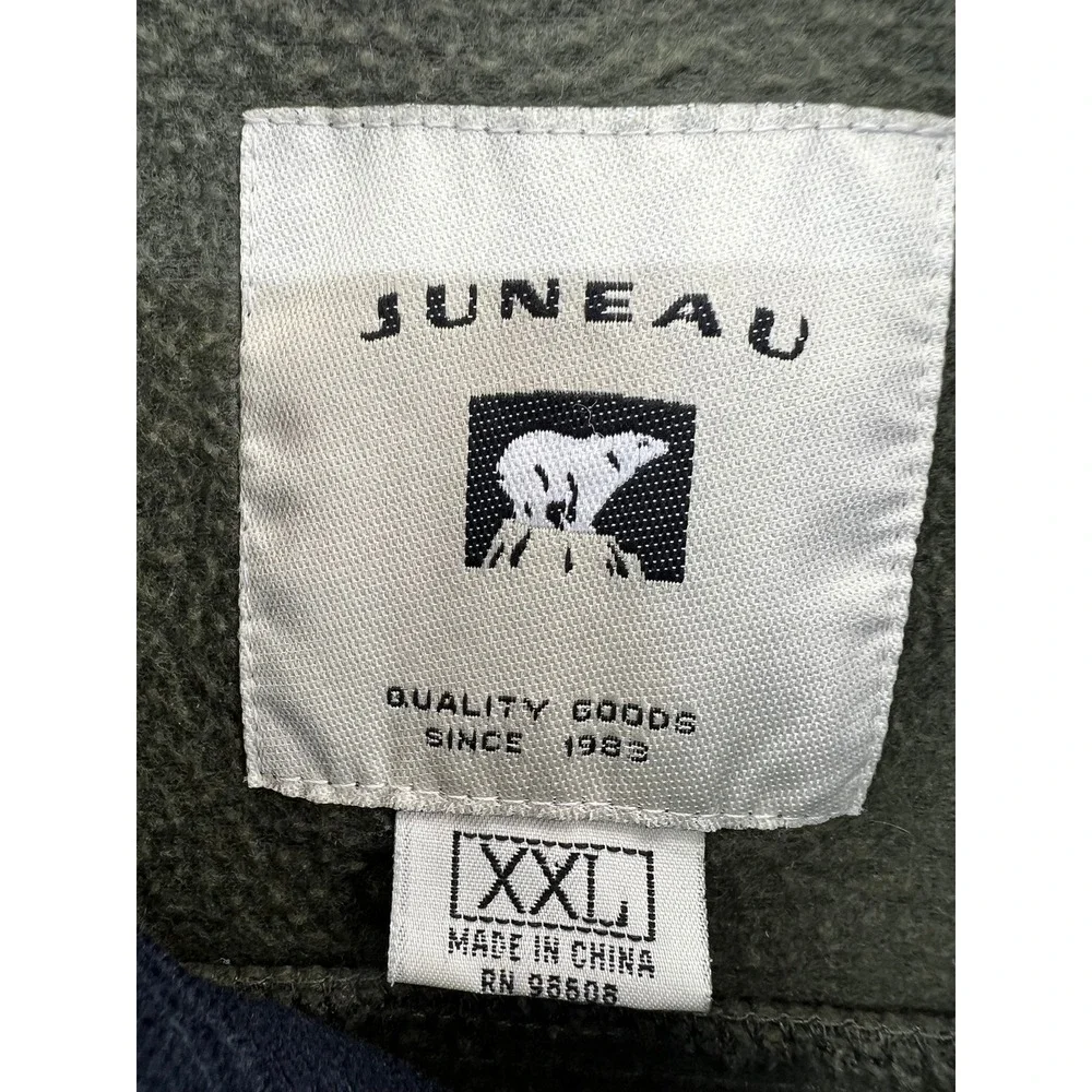 Juneau Mens Solid Green Fleece Shirt Jacket XXL Heavyweight Shacket Button Front